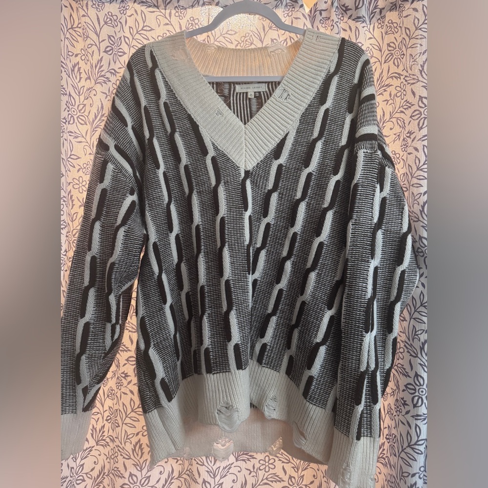 Gilded intent distressed sweater